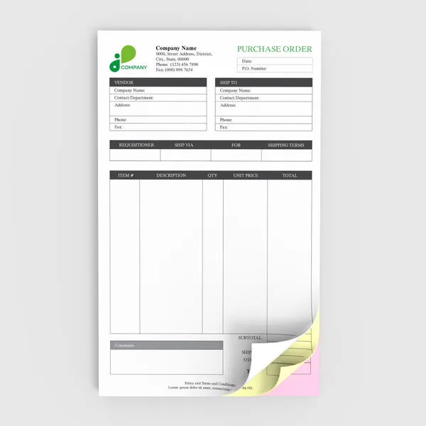 Custom 3 part 8.5x14 carbonless forms for legal size business documents