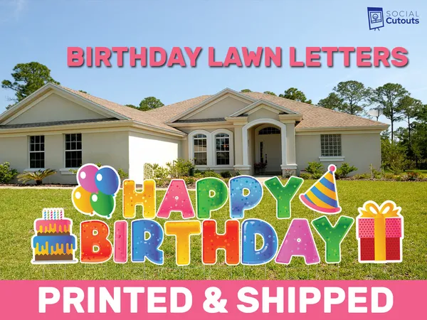 15-inch happy birthday lawn letters for yard decoration and celebrations