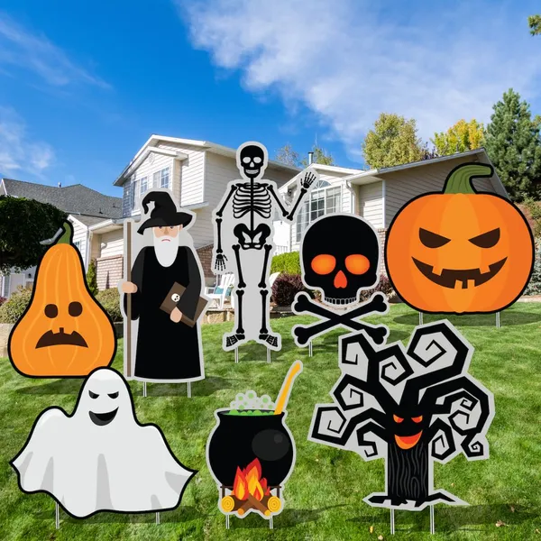 Halloween skeleton yard props for spooky outdoor lawn decoration