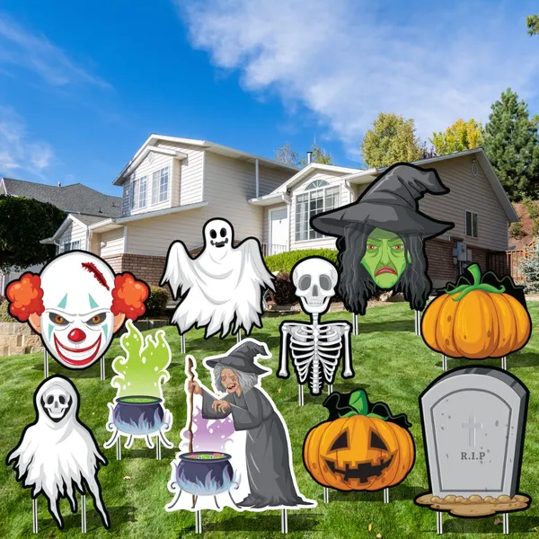 Halloween witch yard props for festive outdoor lawn decoration