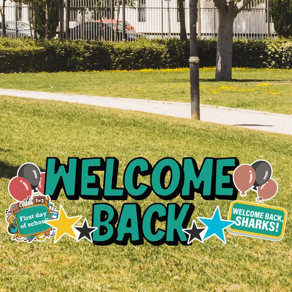 Welcome back to school yard letters for first day lawn celebrations