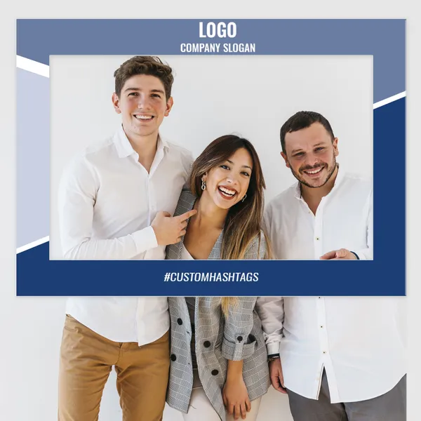 Custom horizontal selfie frame prop for events and photo booths