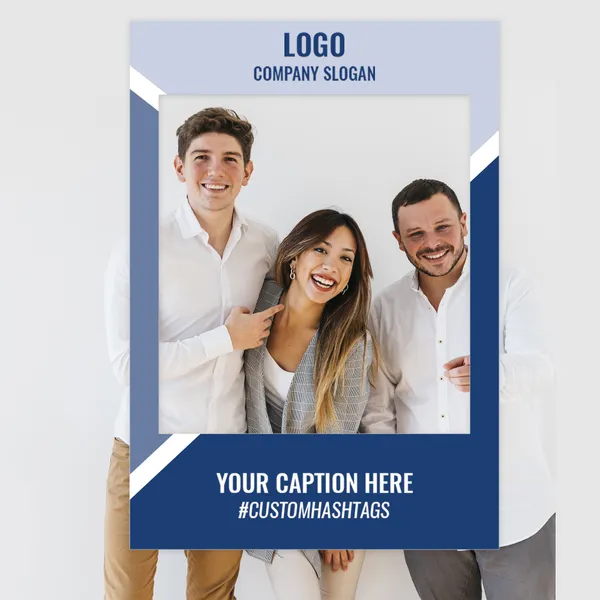 Custom vertical selfie frame prop for events and photo booths