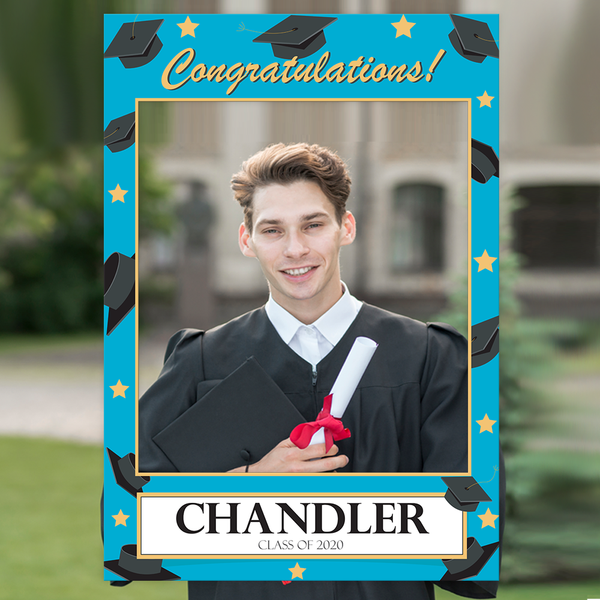 Custom printed graduation selfie frame cutout for ceremony and party photos