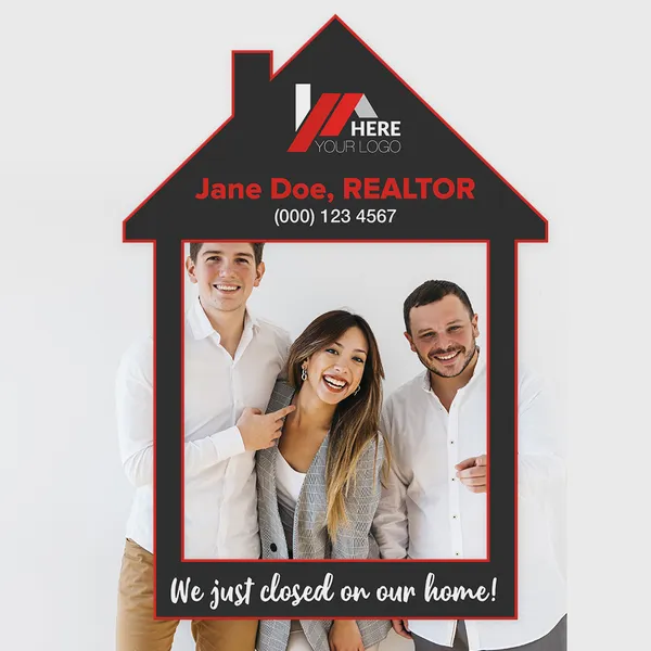 Custom real estate selfie frame prop for open house and closing events