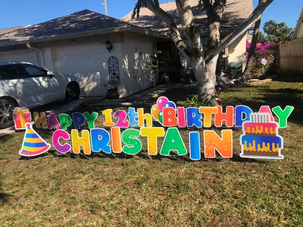 Bubble Happy Birthday Yard Letters 8