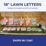 Unicorn & Rainbows Birthday Lawn Letters 2
