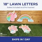 Unicorn & Rainbows Birthday Lawn Letters 3