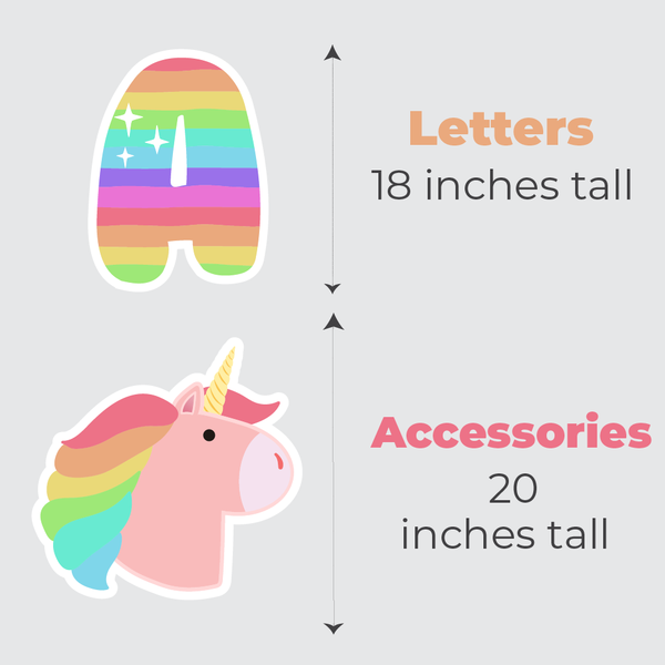Unicorn & Rainbows Birthday Lawn Letters 6