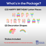 Unicorn & Rainbows Birthday Lawn Letters 4