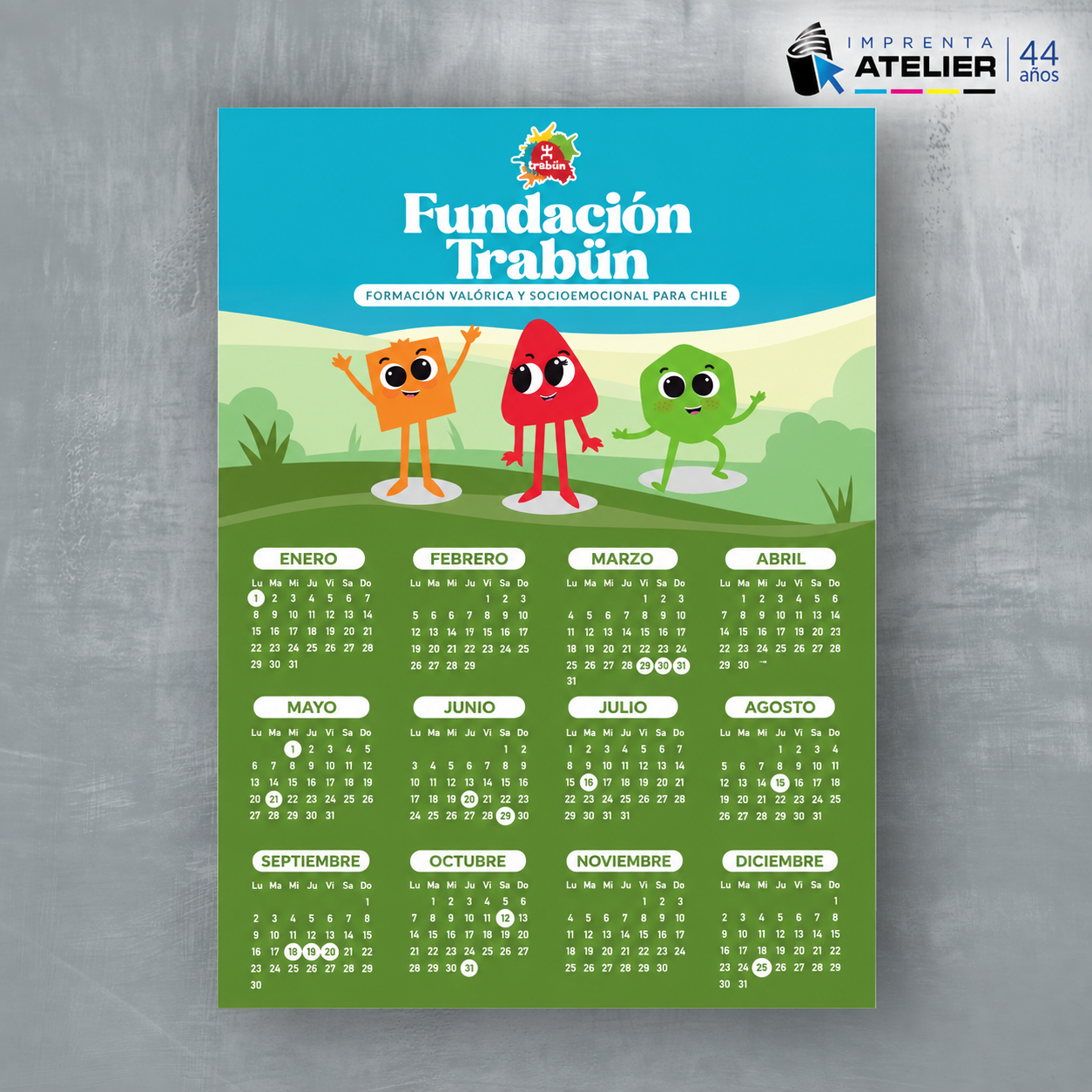 CALENDARIO MURAL 1 LAMINA