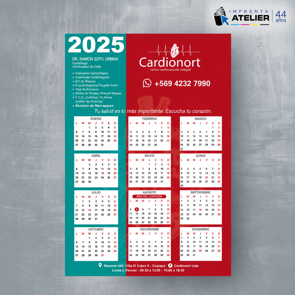 CALENDARIO MURAL 1 LAMINA