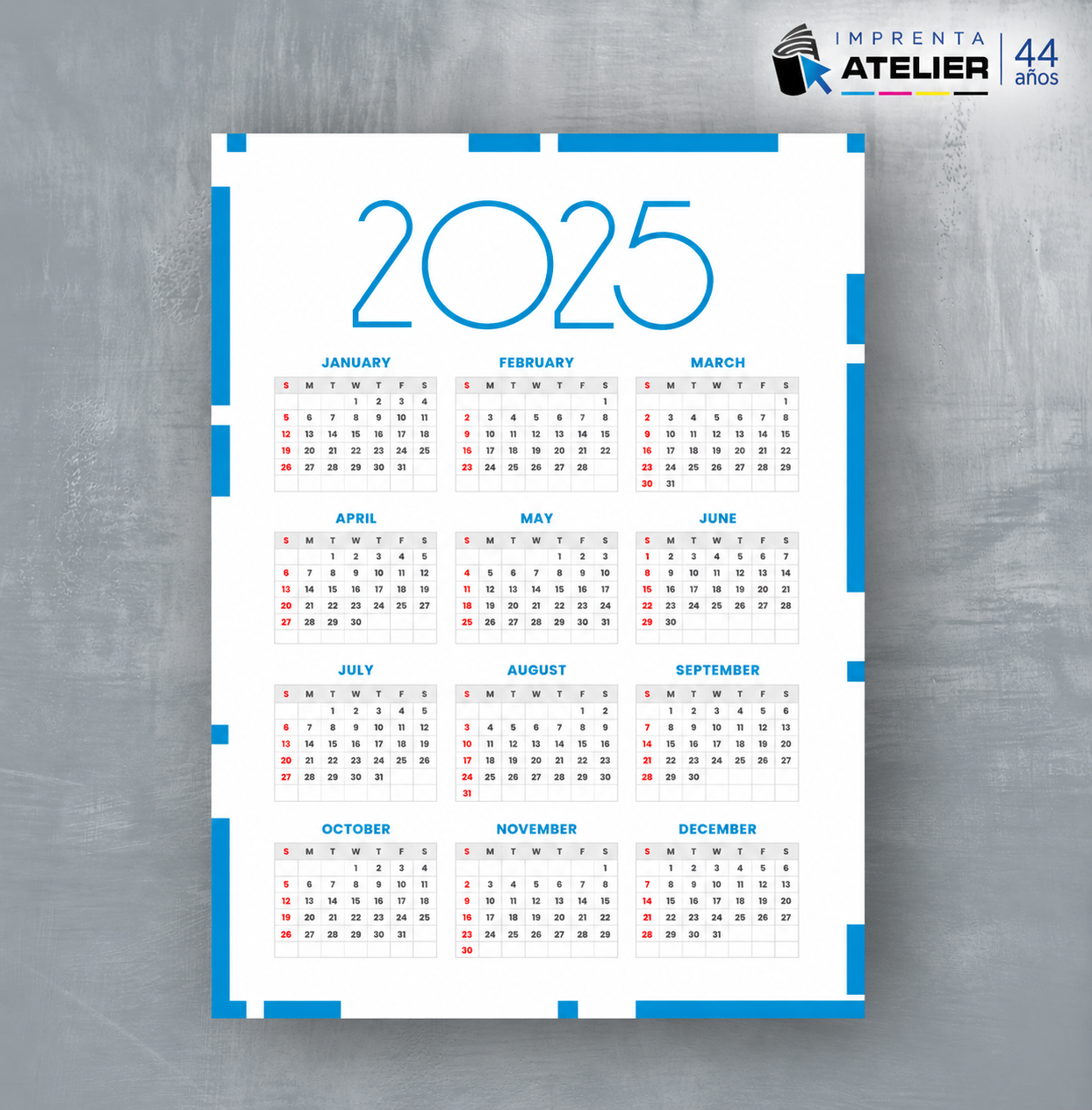 CALENDARIO MURAL 1 LAMINA