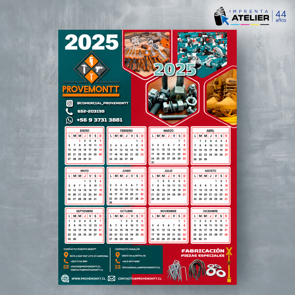 CALENDARIO MURAL 1 LAMINA