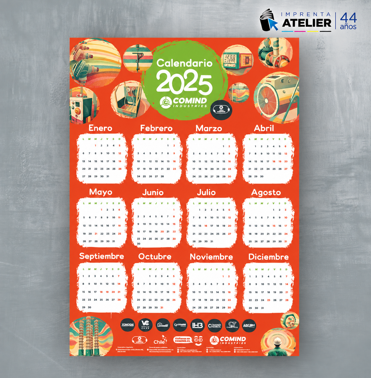 CALENDARIO MURAL 1 LAMINA