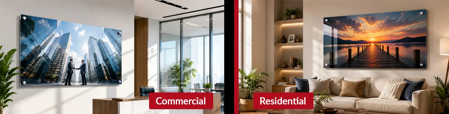 Where Acrylic Prints Work Best : Residential and Commercial Uses