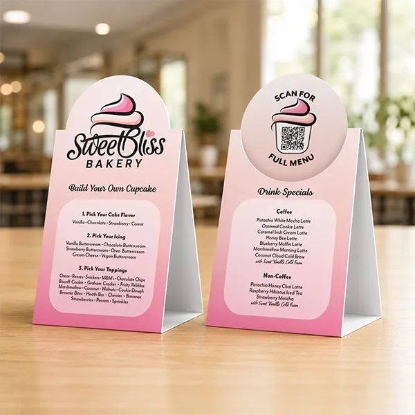 Circle Die Cut Table Tent Cards