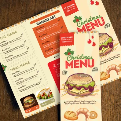 14 x 8.5 Color Tri-fold Menu Cheap
