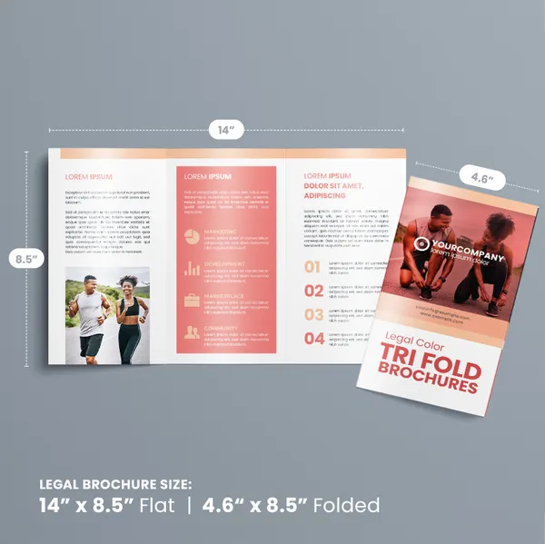 legal 14 x 8.5 Color Tri-fold Menu Cheap