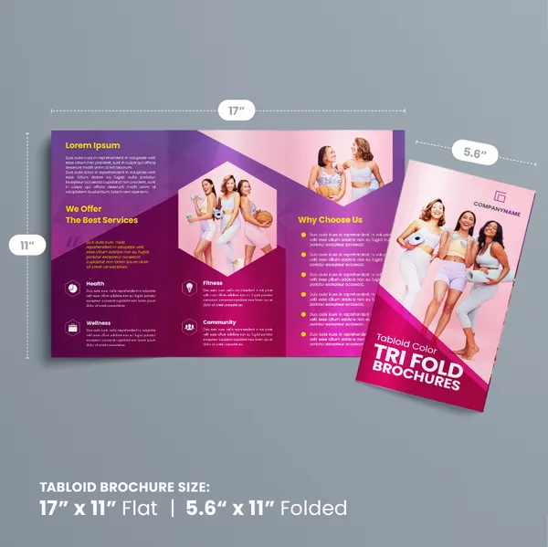 Cheap Tabloid 17 x 11 Color Tri-fold Menu