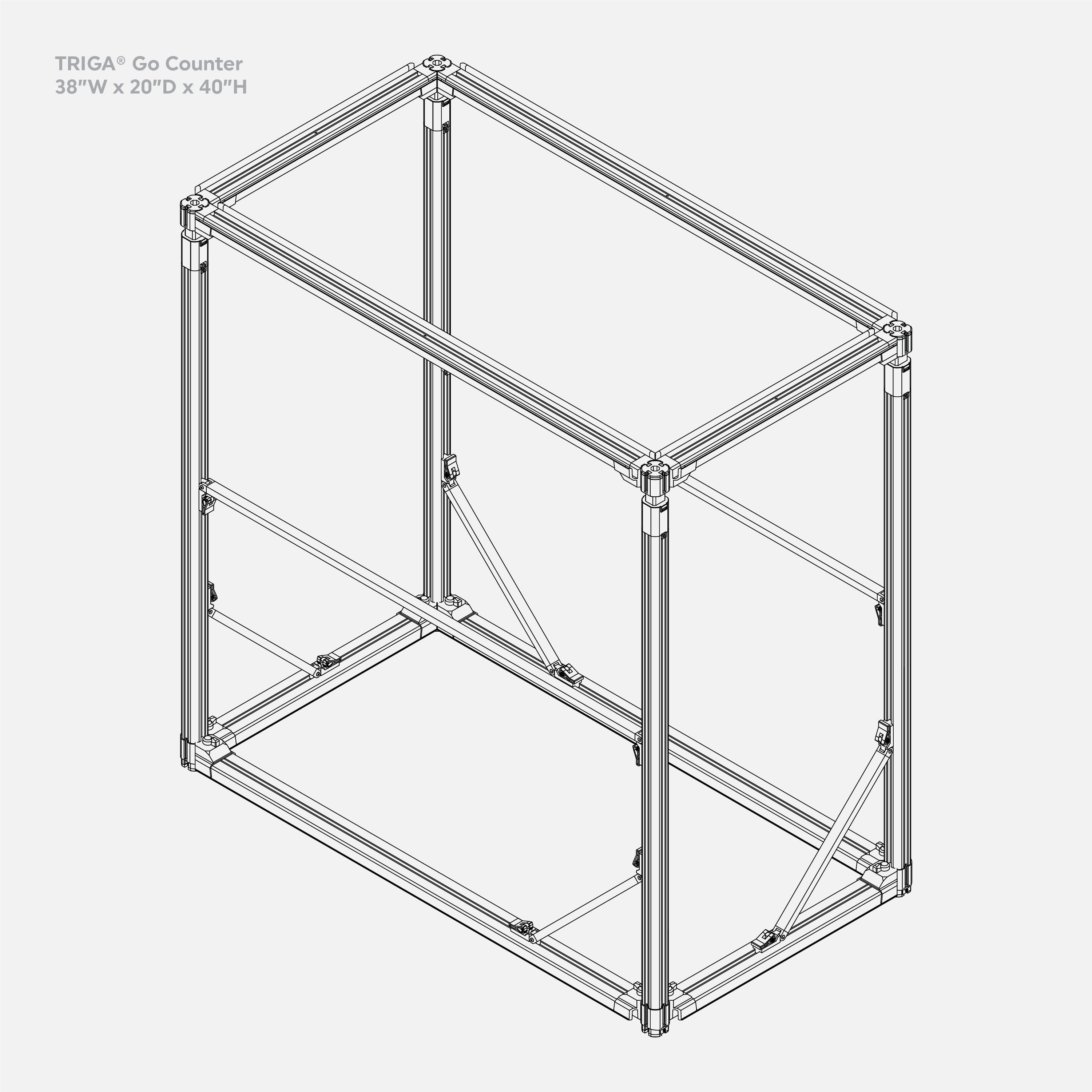 38"x20"x40" TRIGA GO Counter