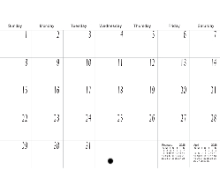 2026 Blank Calendar No Holidays No Headings