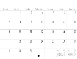 2026 Blank Calendar No Holidays No Headings
