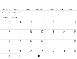 2026 Blank Calendar No Holidays No Headings