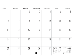 2026 Blank Calendar No Holidays No Headings