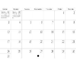 2026 Blank Calendar No Holidays No Headings