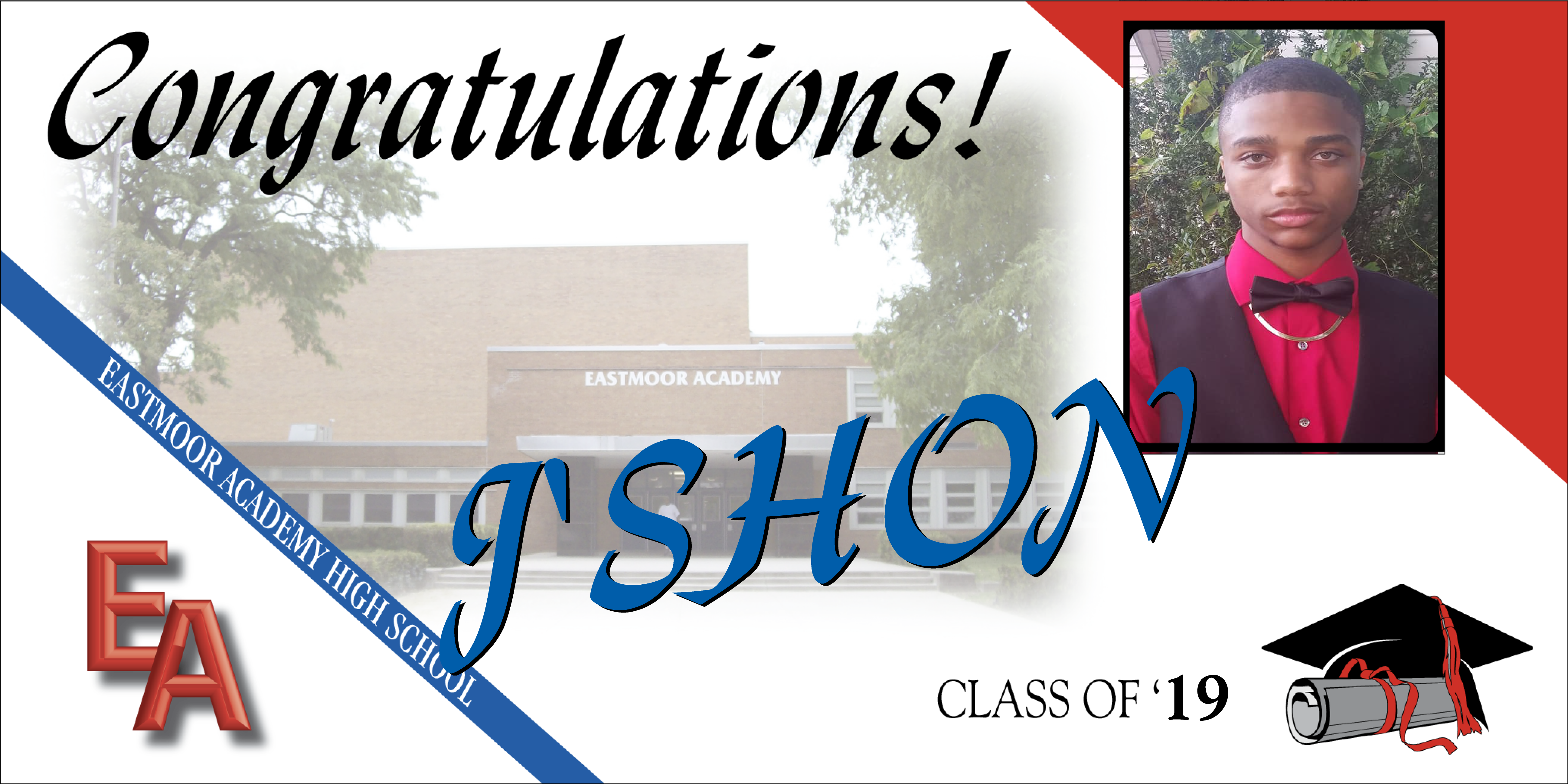 Eastmoor Academy High School Deluxe Graduation Banner