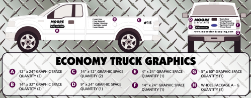 Economy Truck Graphics placement on visual