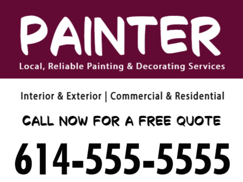 Painter Job Site Sign 1D