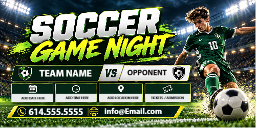 Soccer Game Night Banner