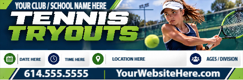 Tennis Tryouts Banner Design
