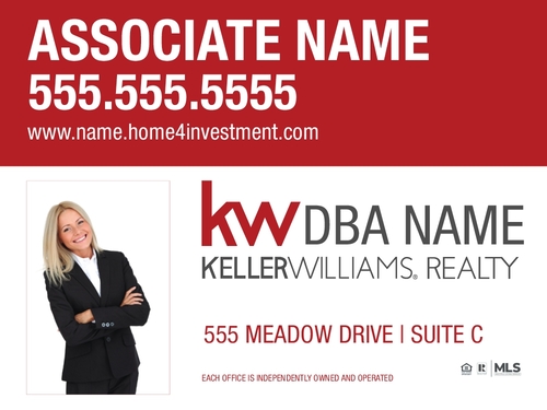 Keller Williams 18x24 Red/White Panel w/Photo