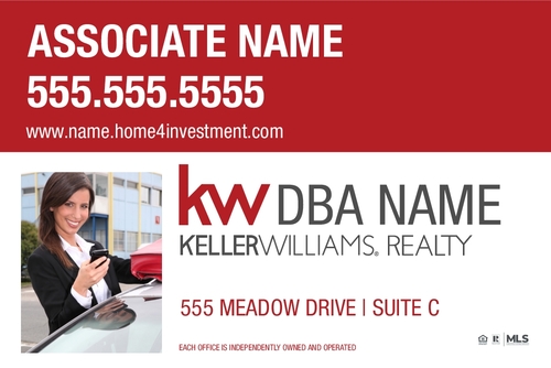 Keller Williams 20x30 Red/White Panel w/Photo