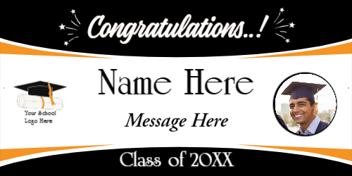 2x4ft - Custom Grad Banner - Colorable Background