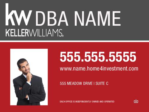 Keller Williams 18x24 Gray/Red Panel w/Photo