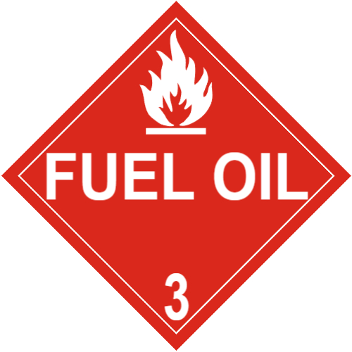 FUEL OIL Class 3 Placard