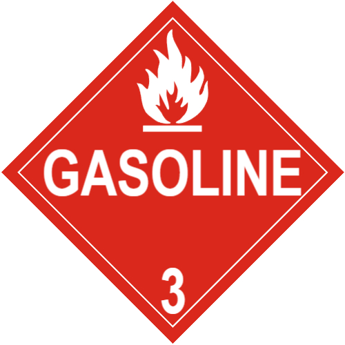 GASOLINE Class 3 Placard