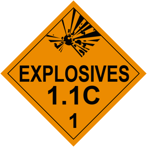 Explosive Class 1.1C Placard