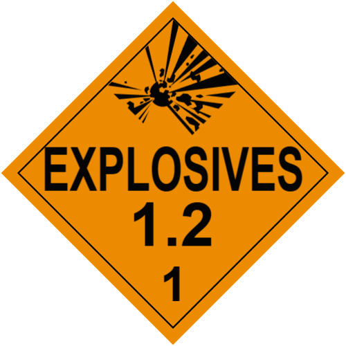 Explosive Class 1.2 Placard