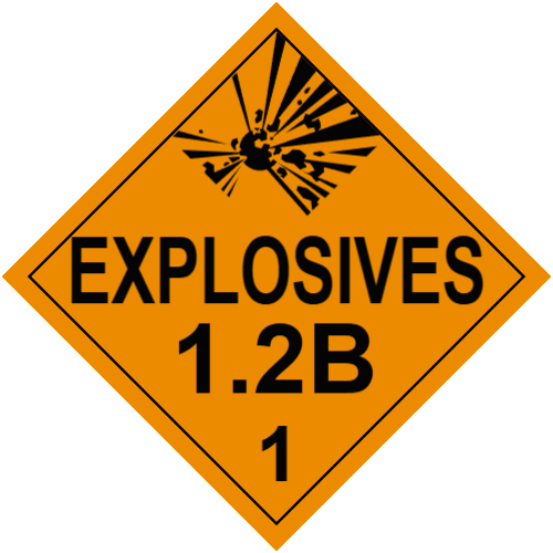 Explosive Class 1.2B Placard