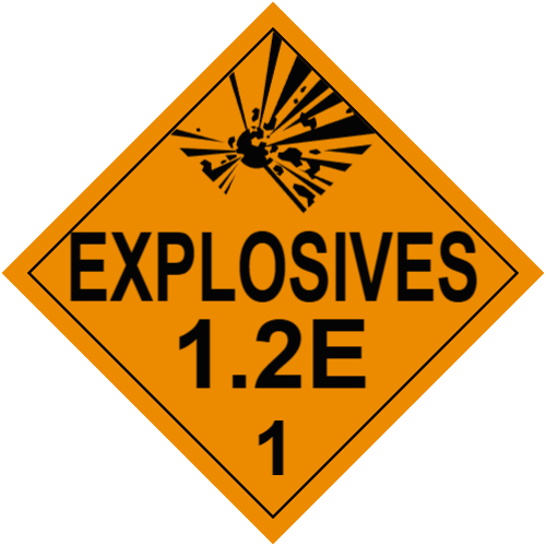 Explosive Class 1.2E Placard