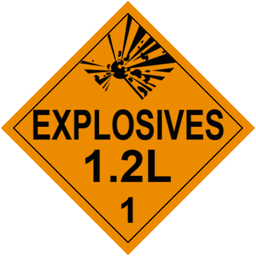 Explosive Class 1.2L Placard