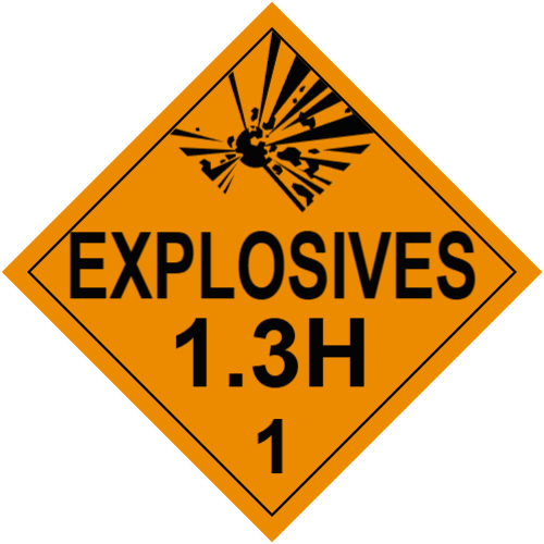 Explosive Class 1.3H Placard