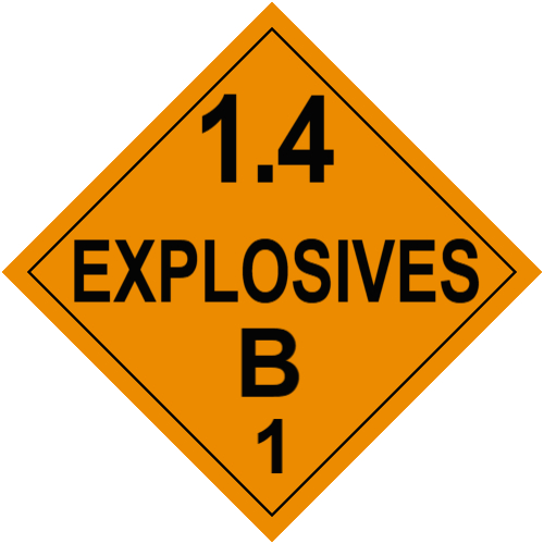 Explosive Class 1.4 Placard