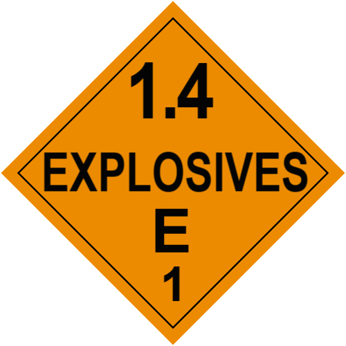 Explosive Class 1.4E Placard