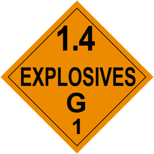 Explosive Class 1.4G Placard